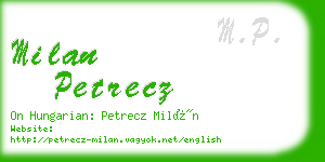 milan petrecz business card